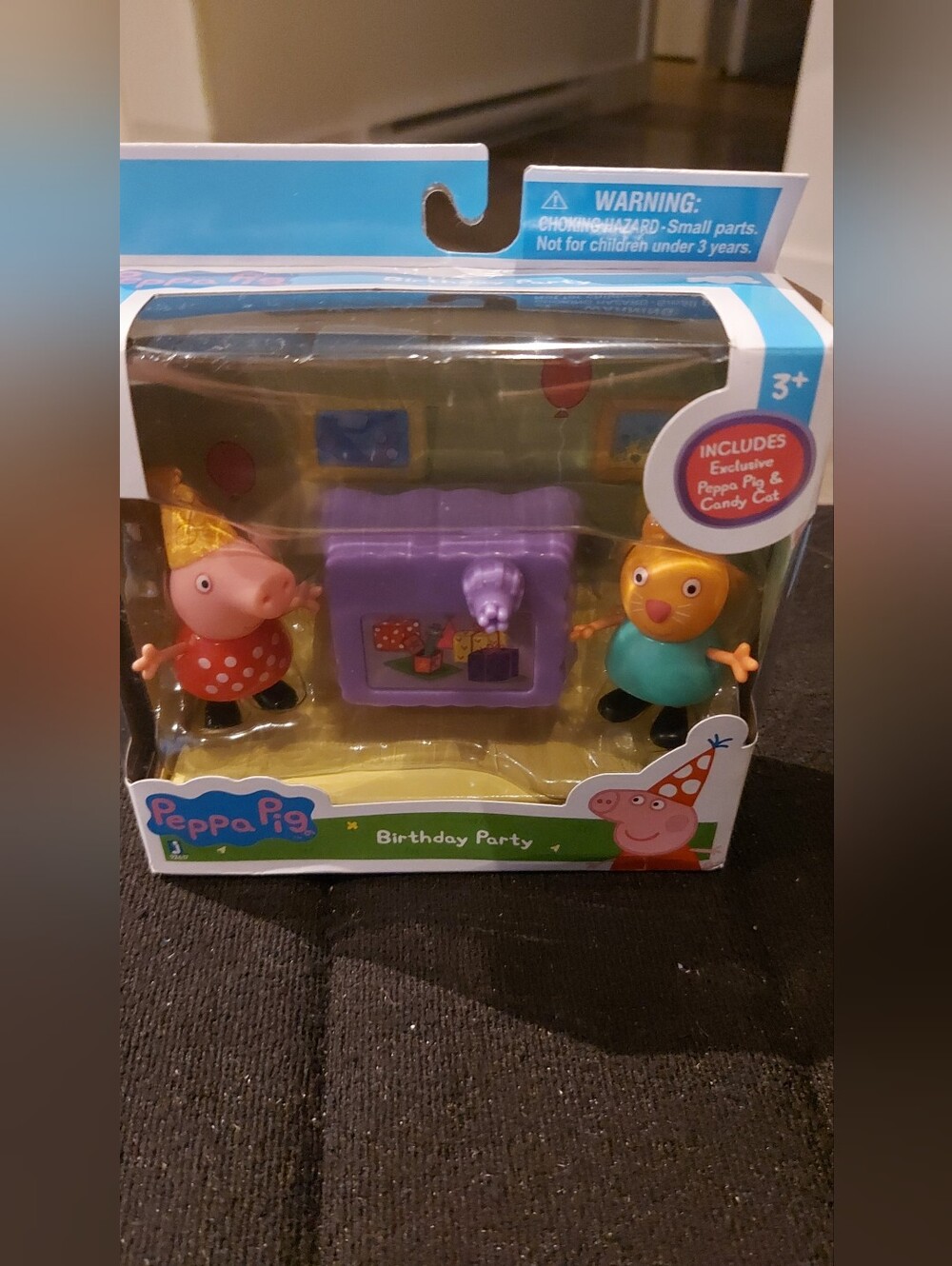 Peppa Pig Party Playset with Purple Cake Stand and Colorful Figures